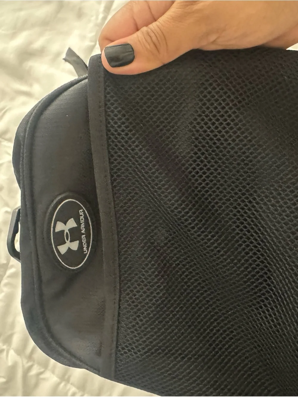 Under Armour Black Duffel with White Logo Accent